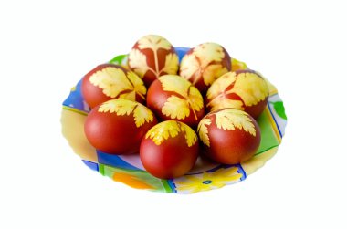 Paskalya yumurtaları arka planda. Parlak, güzel ve kutlamalı