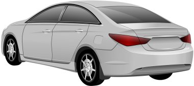 Beyaz Sedan araba. Vektör