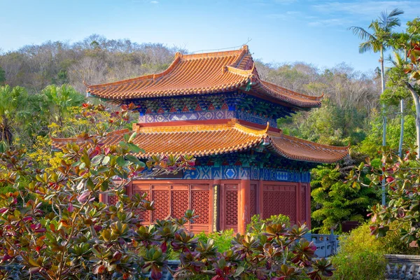 China Isla Hainan Sanya Enero 2020 Colorido Pabellón Madera Arquitectura —  Fotos de Stock