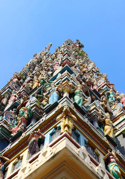 Sri Maha Mariamman Templo Techo Entrada Niveles Gopuram Torre Decorada —  Fotos de Stock