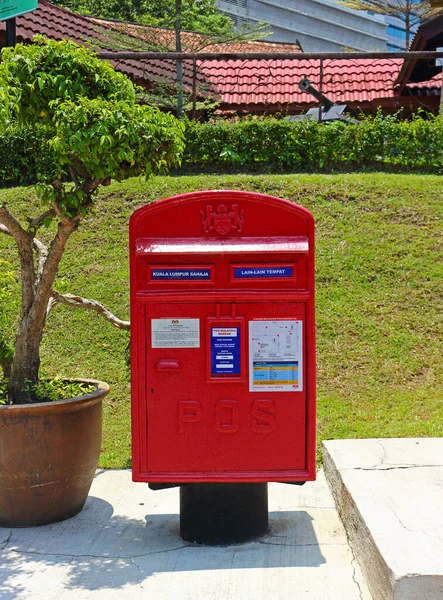 Kuala Lumpur Malásia Mart 2019 Caixa Postal Vermelha Caixa Correio — Fotografia de Stock