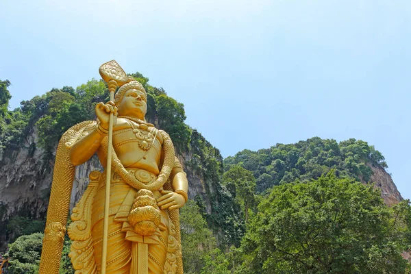 Landschaft Mit Goldener Statue Lord Murugan Den Batu Höhlen Kuala — Stockfoto