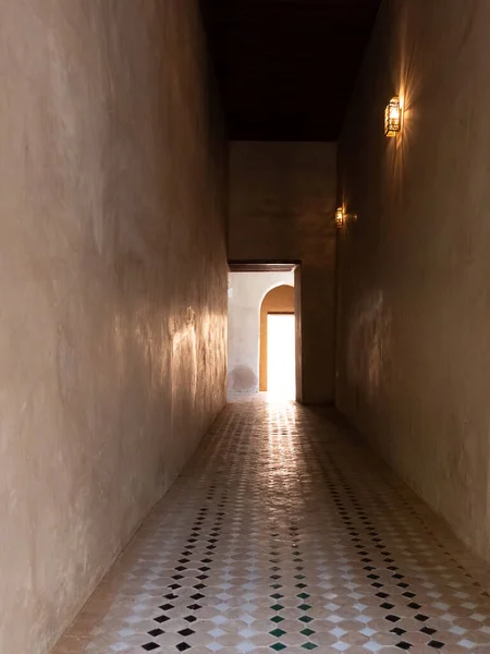 Interni Invecchiati Del Palazzo Bahia Marrakech Marocco — Foto Stock
