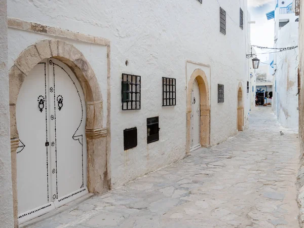 Strada Bianca Dell Antica Medina Hammamet Tunisia — Foto Stock