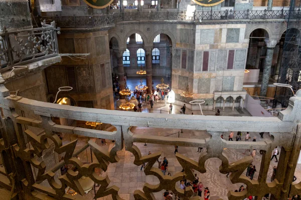 Istanbul Turkiet Oktober 2019 Hällristade Räcken Övre Galleriet Hagia Sofia — Stockfoto