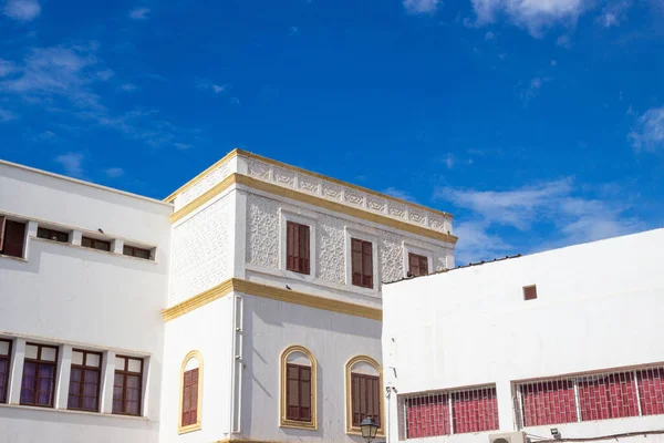 Edifício Histórico Branco Medina Casablanca Marrocos Esta Casa Construída Pelos — Fotografia de Stock