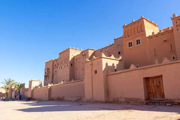 Fasada Gliniana Kasbah Taourirt Ouarzazate Maroko — Zdjęcie stockowe