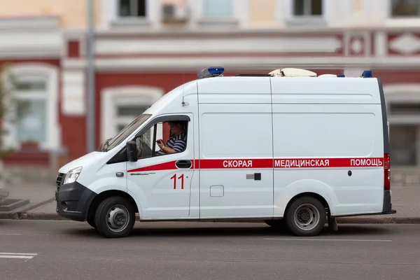 Krasnoyarsk Russia August 2021 Ambulance Car Parked Street Emergency Car — Stock Photo, Image