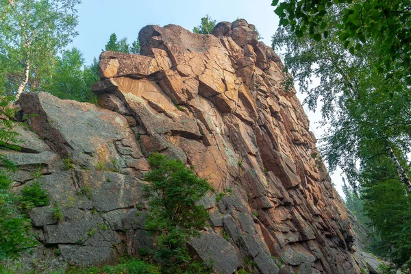 Pilar Roca Kitayskaya Stenka Reserva Natural Stolby Krasnoyarsk Rusia — Foto de Stock