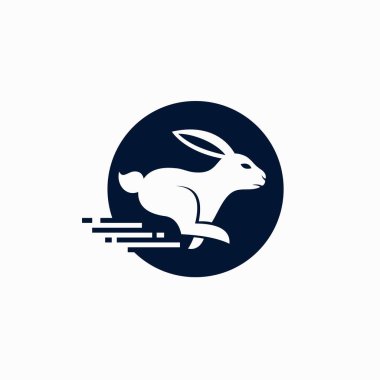 Tavşan çalıştırma vektör logosu tasarımı