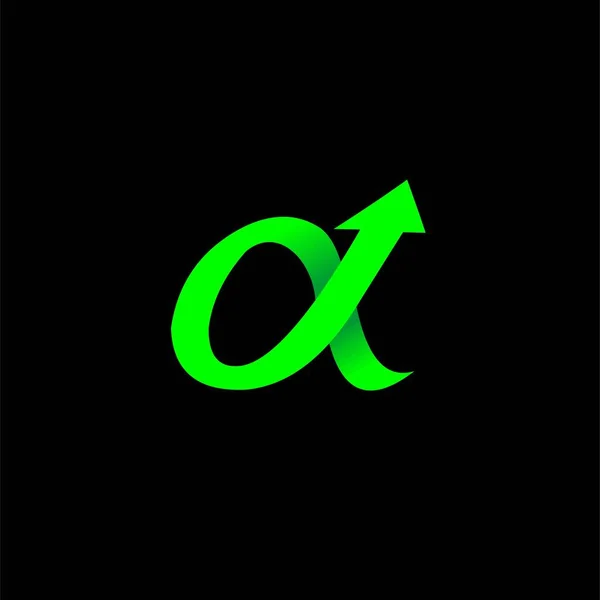 Arrow Symbol Alpha Logo — Stock Vector