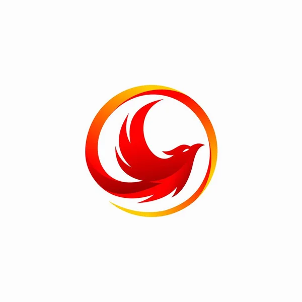 Phoenix Logo Circle Concept — Stock Vector