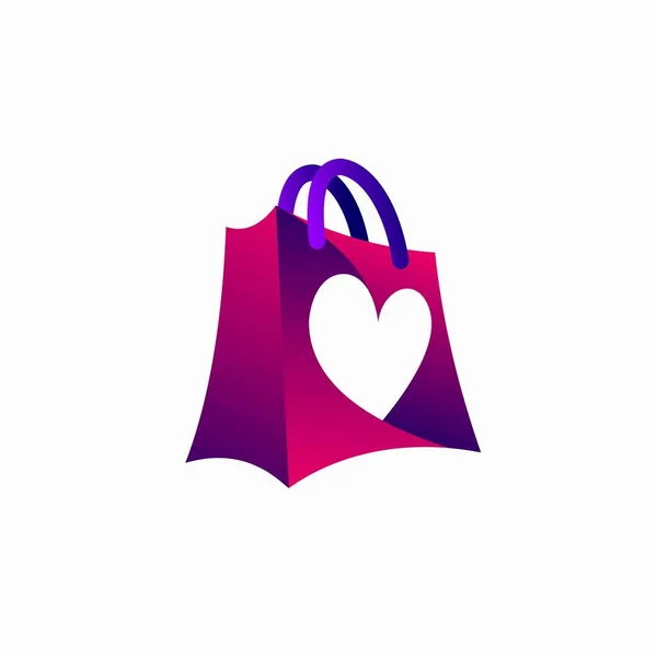 Saco Compras Com Conceito Amor — Vetor de Stock