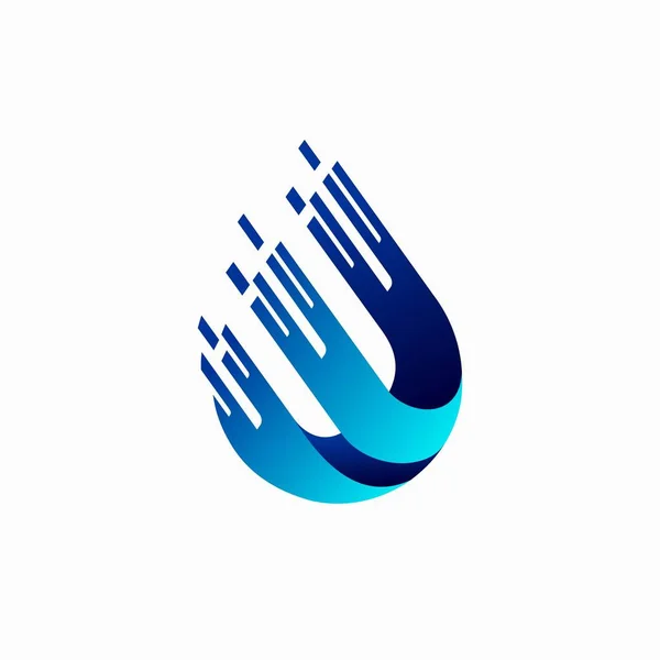 Waterdruppels Logo Met Letter Concept — Stockvector