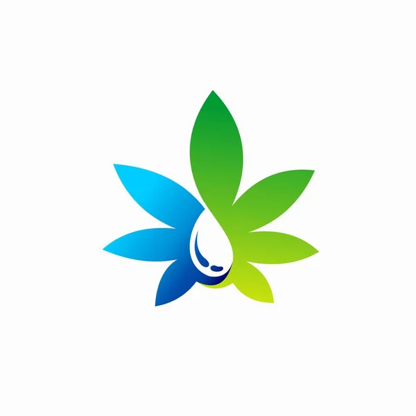 Логотип Олії Конопель Простою Концепцією — стоковий вектор