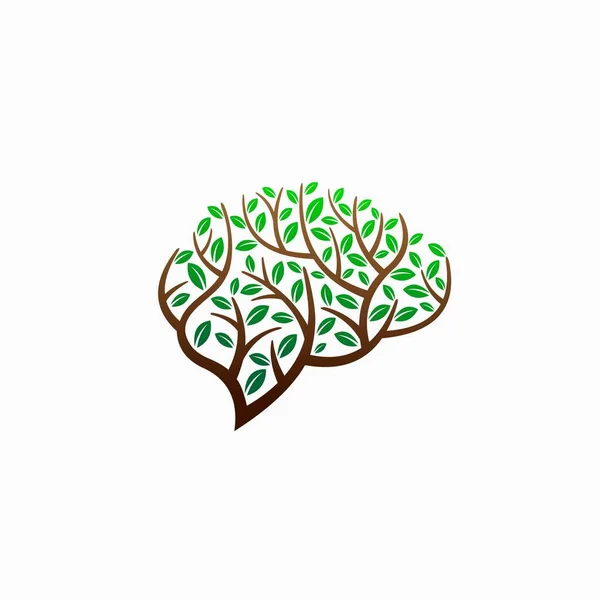 Logo Cerebral Que Formó Concepto Árbol — Archivo Imágenes Vectoriales