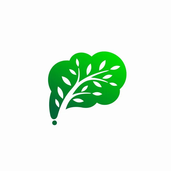Icono Del Cerebro Con Concepto Árbol — Vector de stock