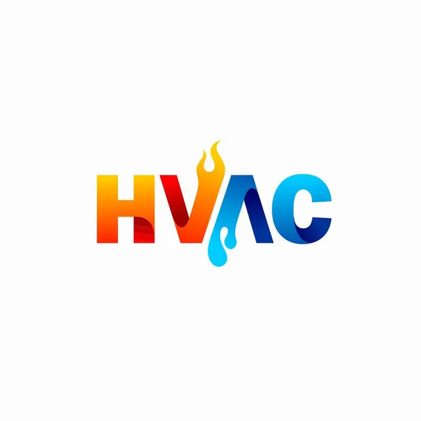 Hvac Logo Design Heating Ventilation Air Conditioning — Stock Vector
