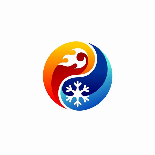 Logo Hvac Koncepcí Yin Yang — Stockový vektor