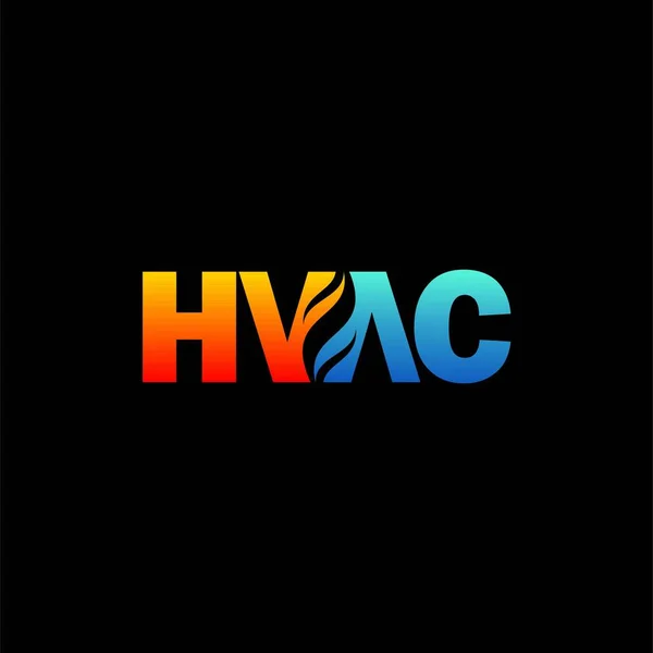 Diseño Del Logotipo Inscripción Hvac Ventilación Por Calefacción Aire Acondicionado — Archivo Imágenes Vectoriales