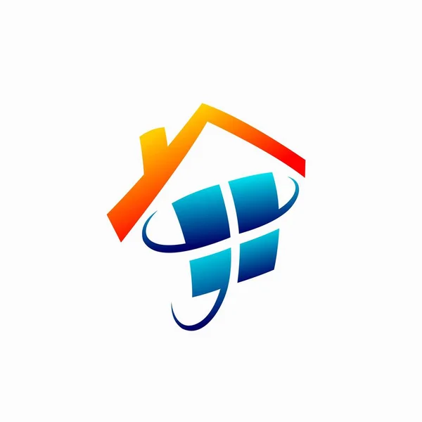 Abstract Home Logo Windows Wind Concept — Stock Vector