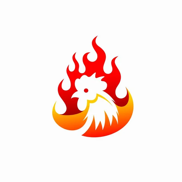 Chicken Head Logo Grilled Chicken Logo — Stock Vector