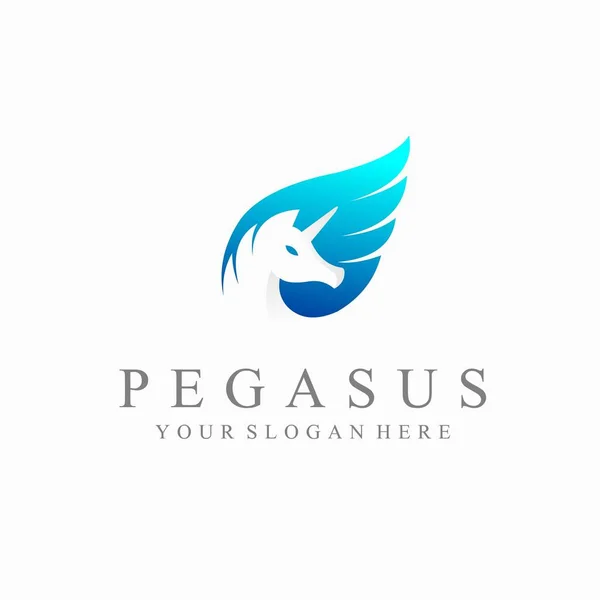 Pegasus Logo Design Cavallo Con Ali Concetto — Vettoriale Stock
