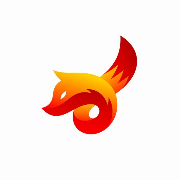 Logo Renard Rouge Avec Élément Feu — Image vectorielle