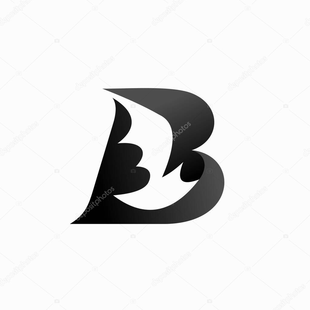 Bat logo design, letter B logo design