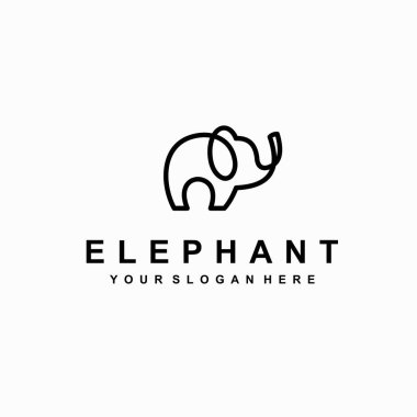 Tek çizgi konseptli fil logosu