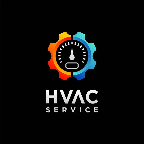 Hvac Service Logo Heating Cooling Concept — Stock Vector