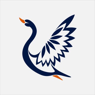 Basit bir konsepte sahip kaz vektör logosu