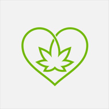 Love Cannabis Vector, cbd aşığı logosu