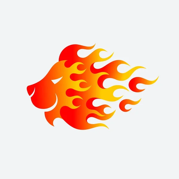 Oroszlán Tüzet Vektor Logo — Stock Vector