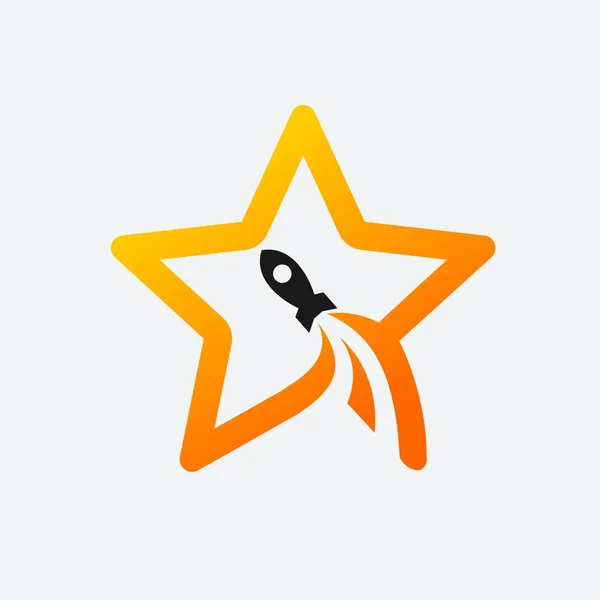 Logotipo Vectorial Estrellas Rocket — Vector de stock