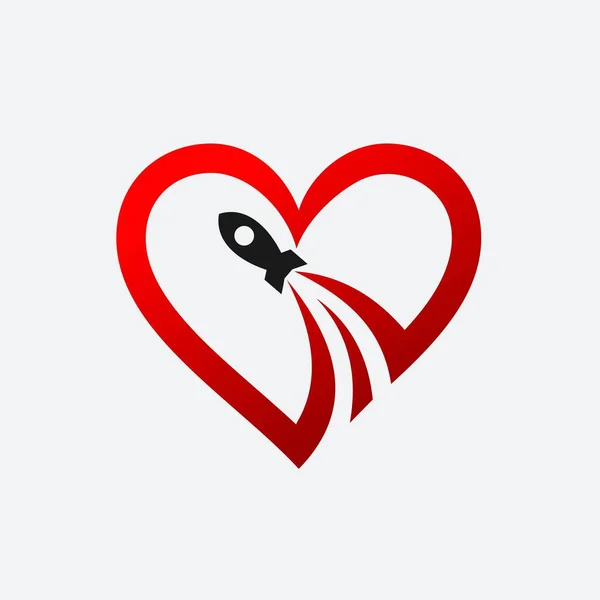 Logo Vectorial Amor Rocket — Archivo Imágenes Vectoriales