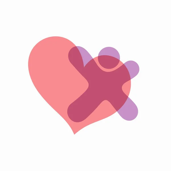 Glückliche Menschen Logo Mit Liebeskonzept — Stockvektor