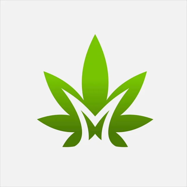 Lettera Logo Concetto Marijuana — Vettoriale Stock