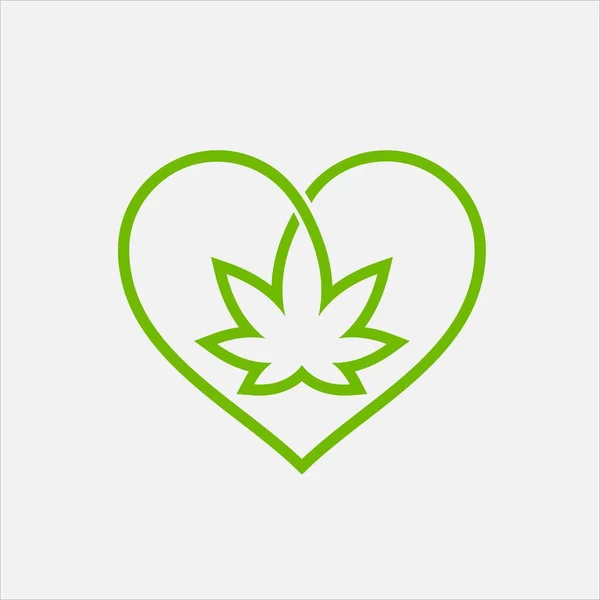 Liebe Cannabis Vektor Cbd Liebhaber Logo — Stockvektor