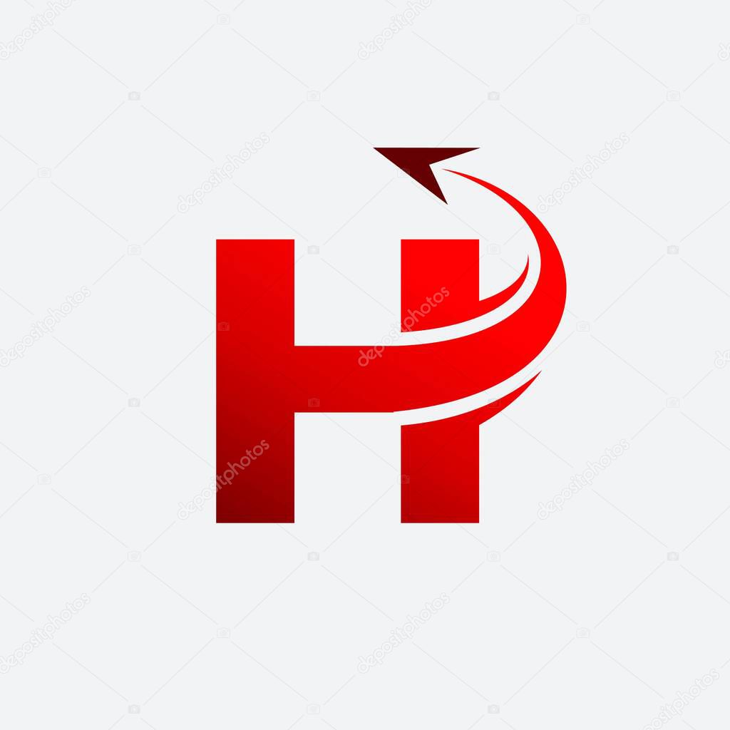 Letter H Airplane Logo