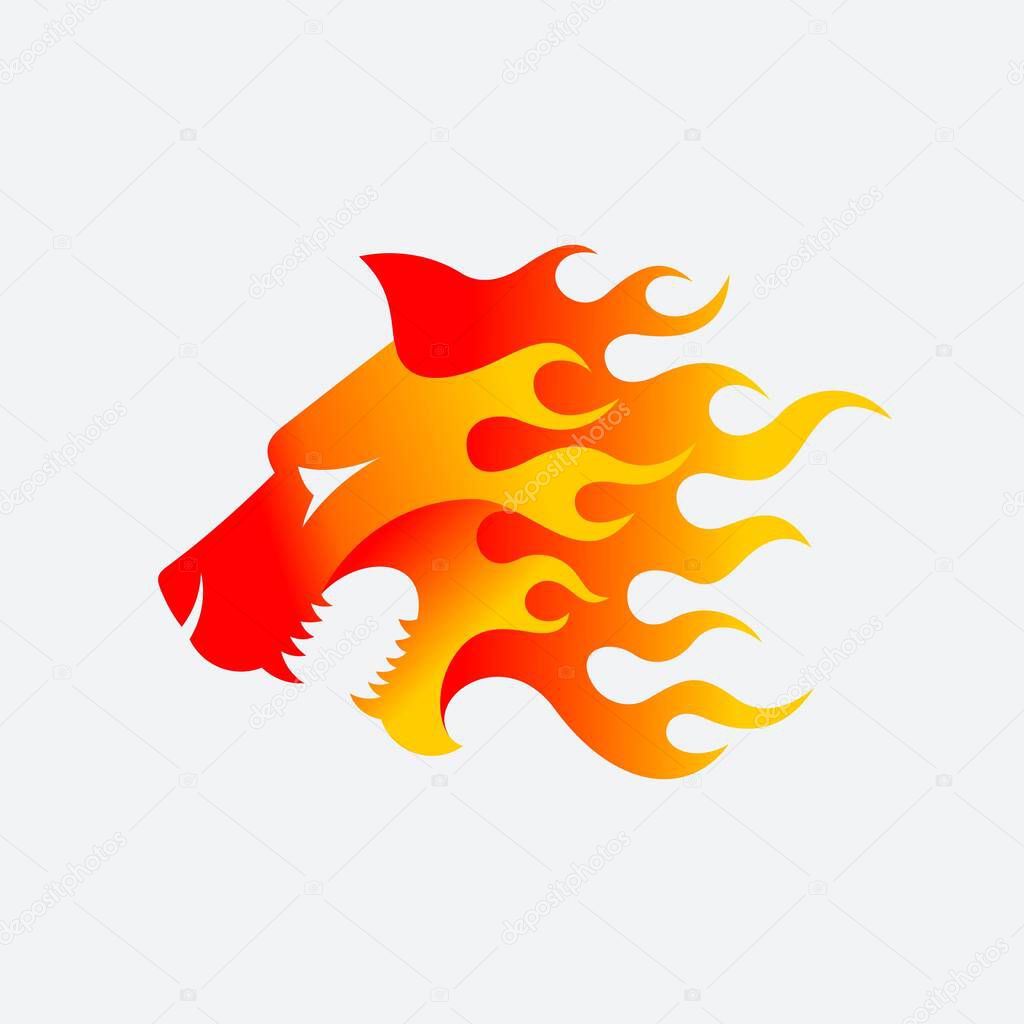 Wolf Fire Vector Logo