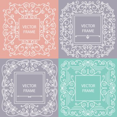 Süs çerçevesi monogramı, doğrusal stil