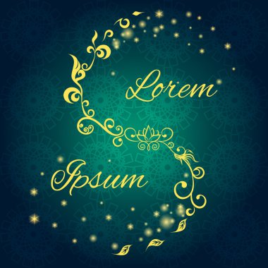 Shiny greeting ornamental card, pattern