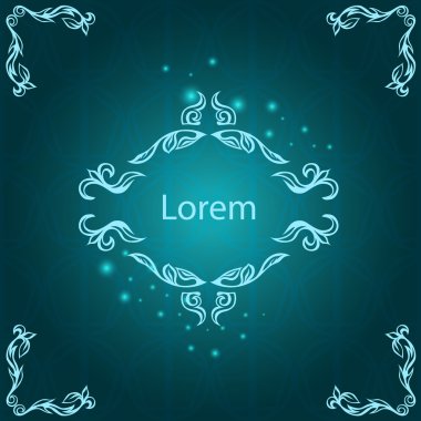 Shiny greeting ornamental card, pattern, arabesque