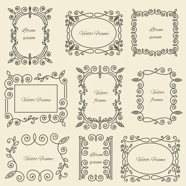 Grafik Design Lineares Monogramm Ornament Rahmen — Stockvektor