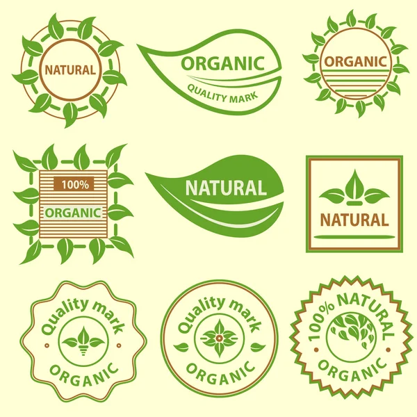 Bioprodukte Emblem, Qualitätszeichen, Logo — Stockvektor