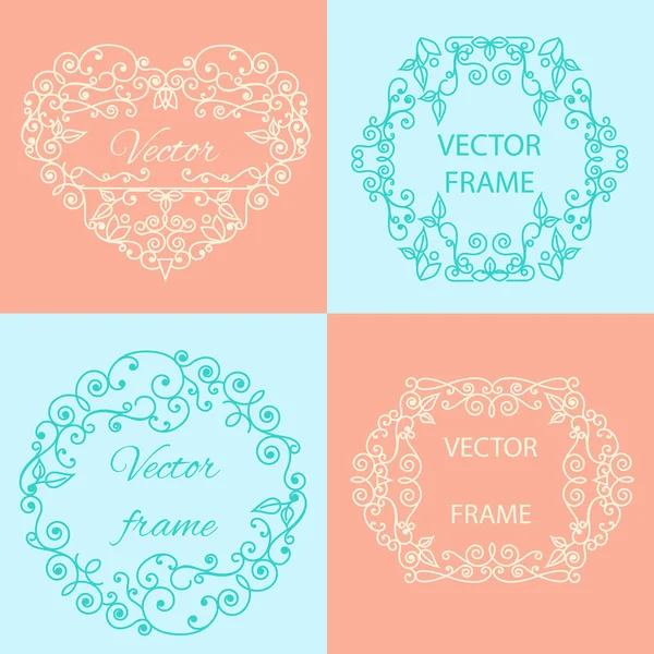 Conjunto de objetos tipográficos ornamentales — Vector de stock