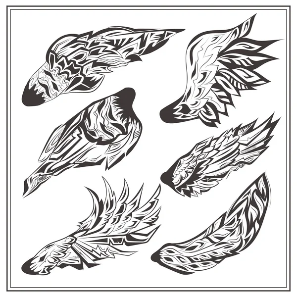 Набір крил в вінтажному стилі — стоковий вектор