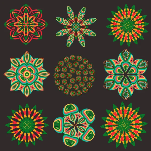 Set aislado de elementos florales decorativos — Vector de stock