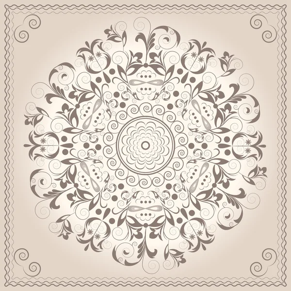 Mandala ornament circular pattern Baroque style — Stock Vector